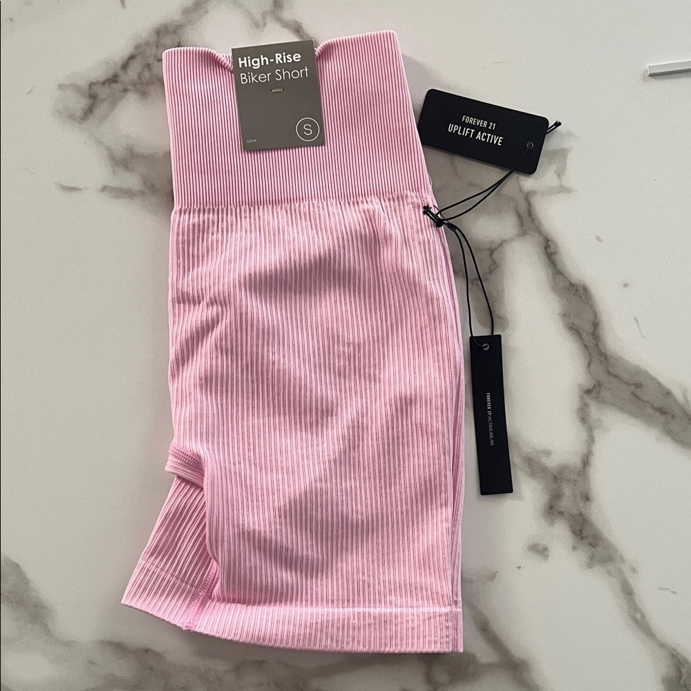 Forever 21 Light Pink Ribbed Biker Shorts